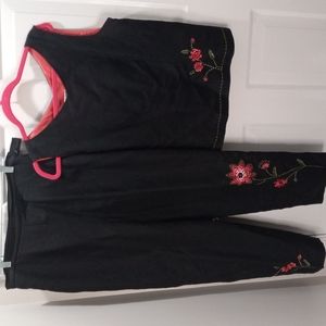 Depeche Mode Sz 14, Two Piece Embroidered  Top & Cropped Pants